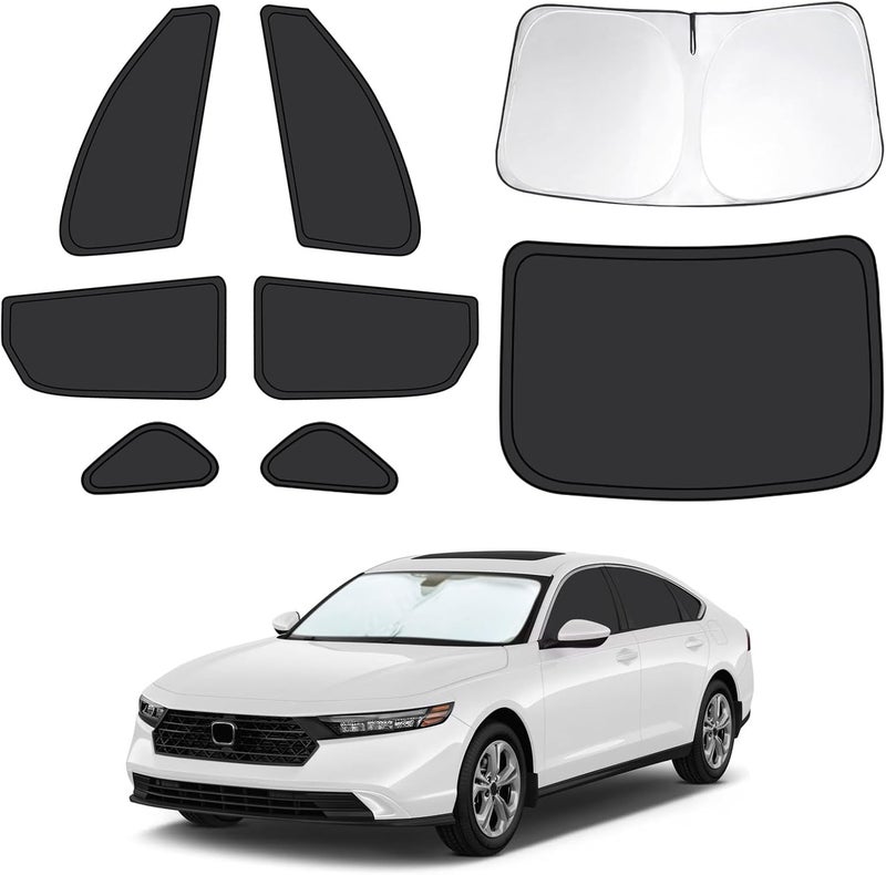 FSHAANY'S 8pcs Car Window Shades for Honda Accord 2023 2024 2025, Full Car Window Covers for Privacy, Sunshades for Accord Front Rear Windshield Side Windows to Block UV and Protect Privacy - Image 1